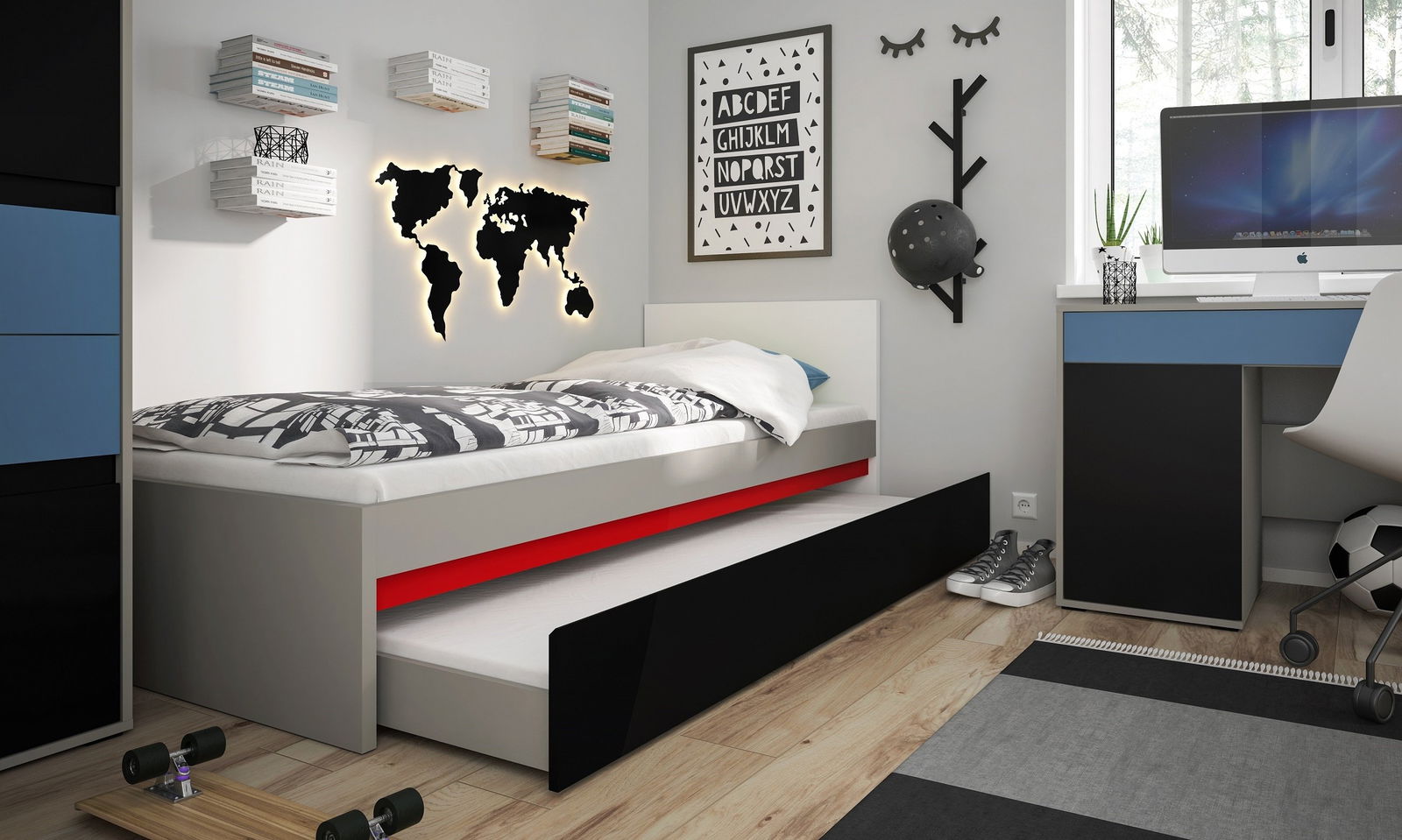 Βιβλιοθήκη χαμηλή Larsen 3D 6