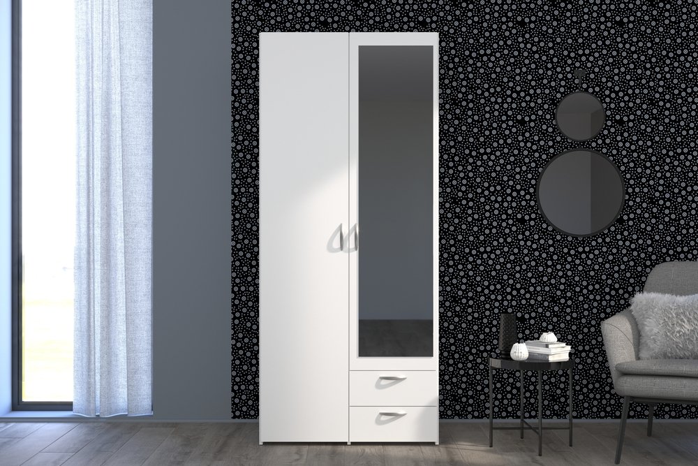 Ντουλάπα Dorm δίφυλλη με καθρέπτη 6