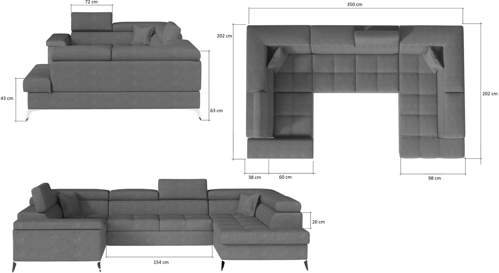 Γωνιακός καναπές Motta 3