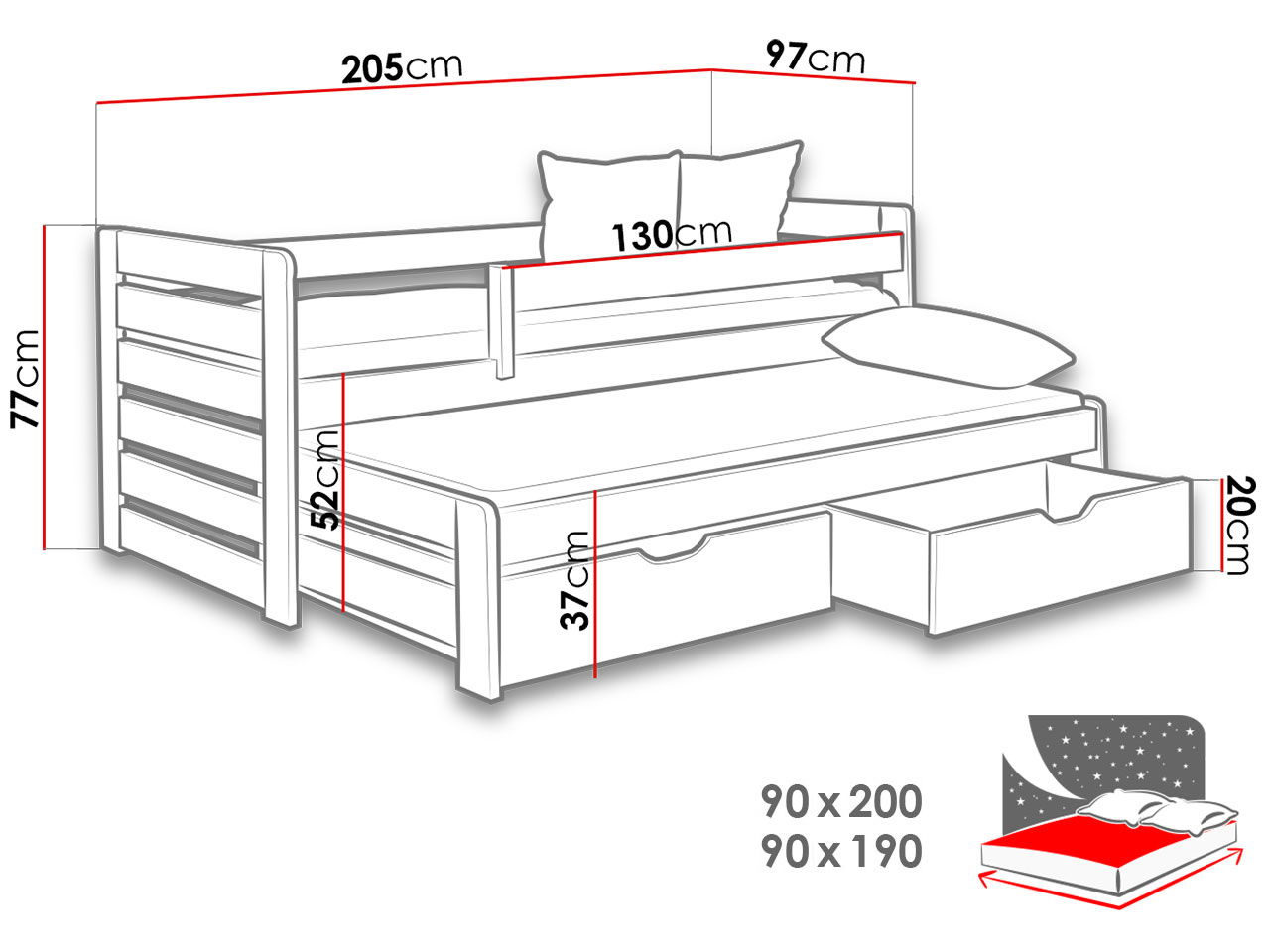 Κρεβάτι παιδικό Tomasz II 3