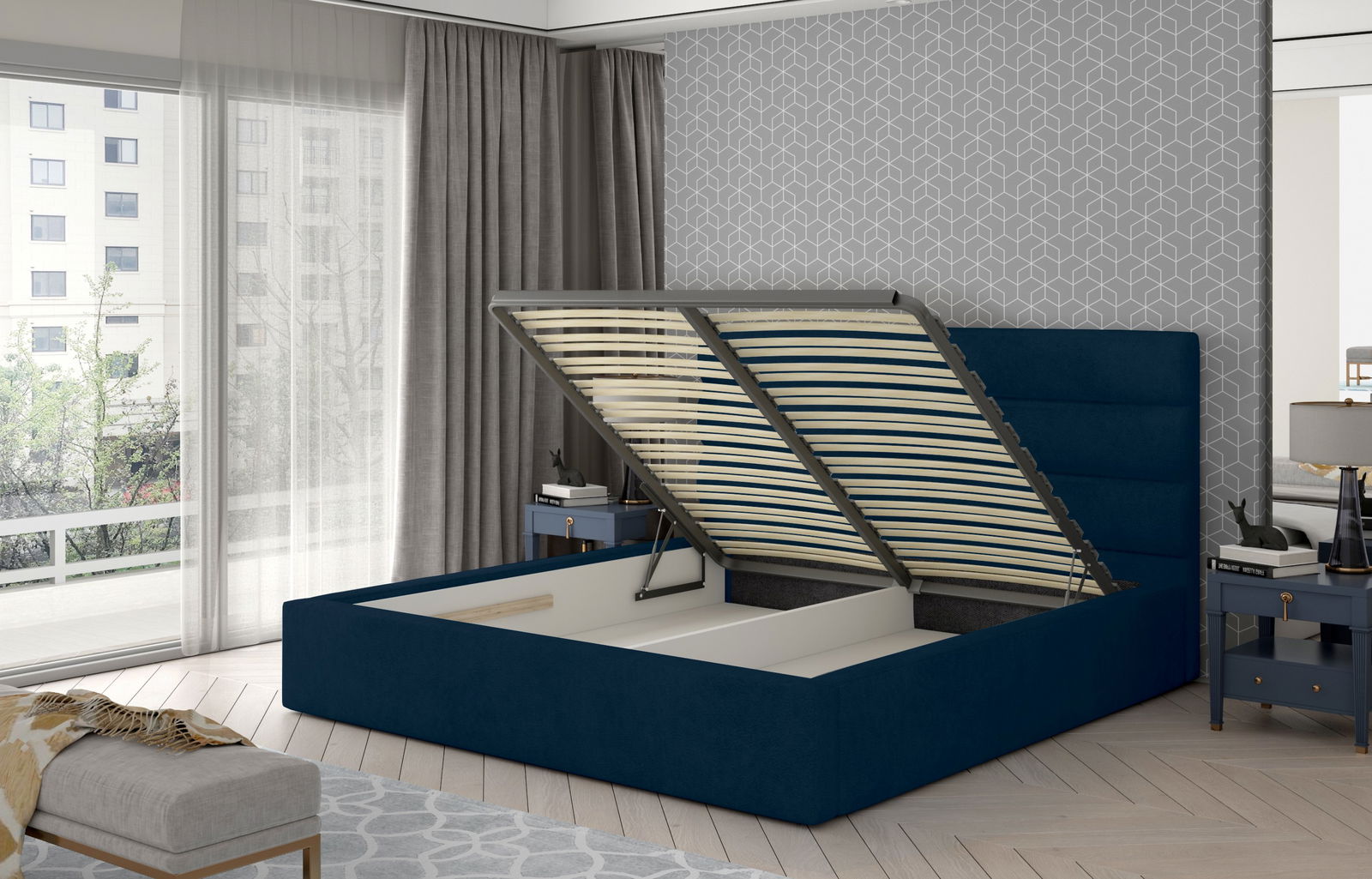 Επενδυμένο κρεβάτι Volcito 3