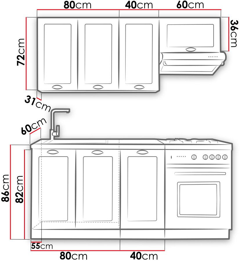 Σύνθεση κουζίνας Adele-Μήκος: 180 εκ. 3