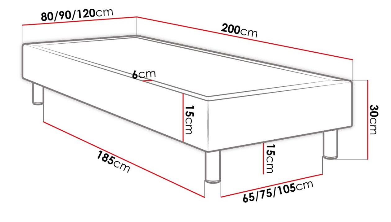 Επενδυμένο κρεβάτι Lux-Baza 6