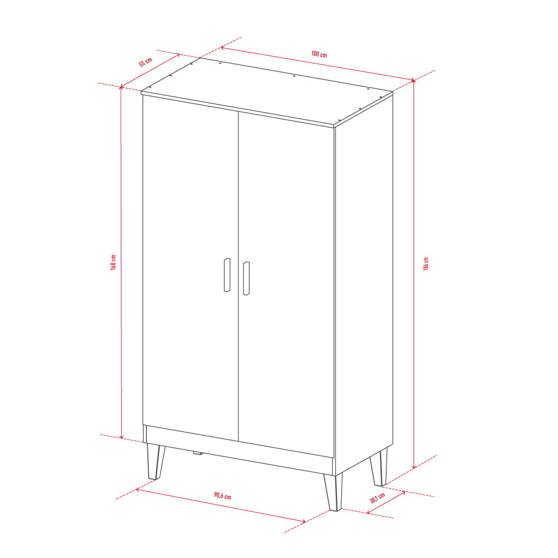 Ντουλάπα Lounge δίφυλλη 3