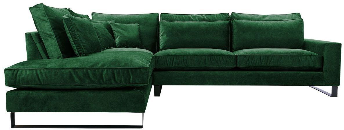 Γωνιακός καναπές Corblack-Prasino-Αριστερή 1