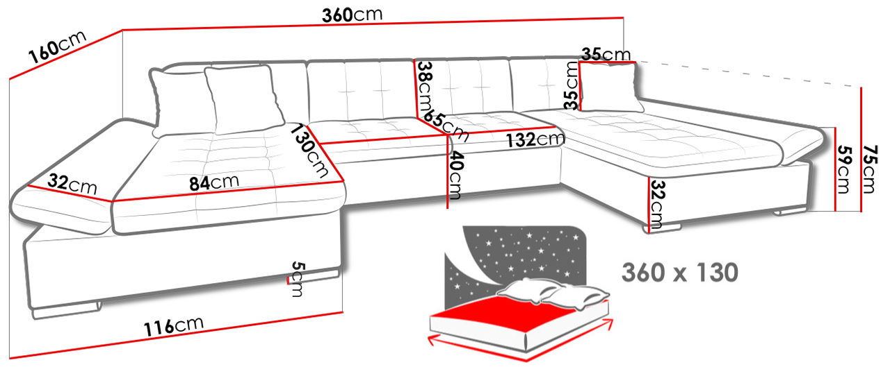 Γωνιακός καναπές Alia 6