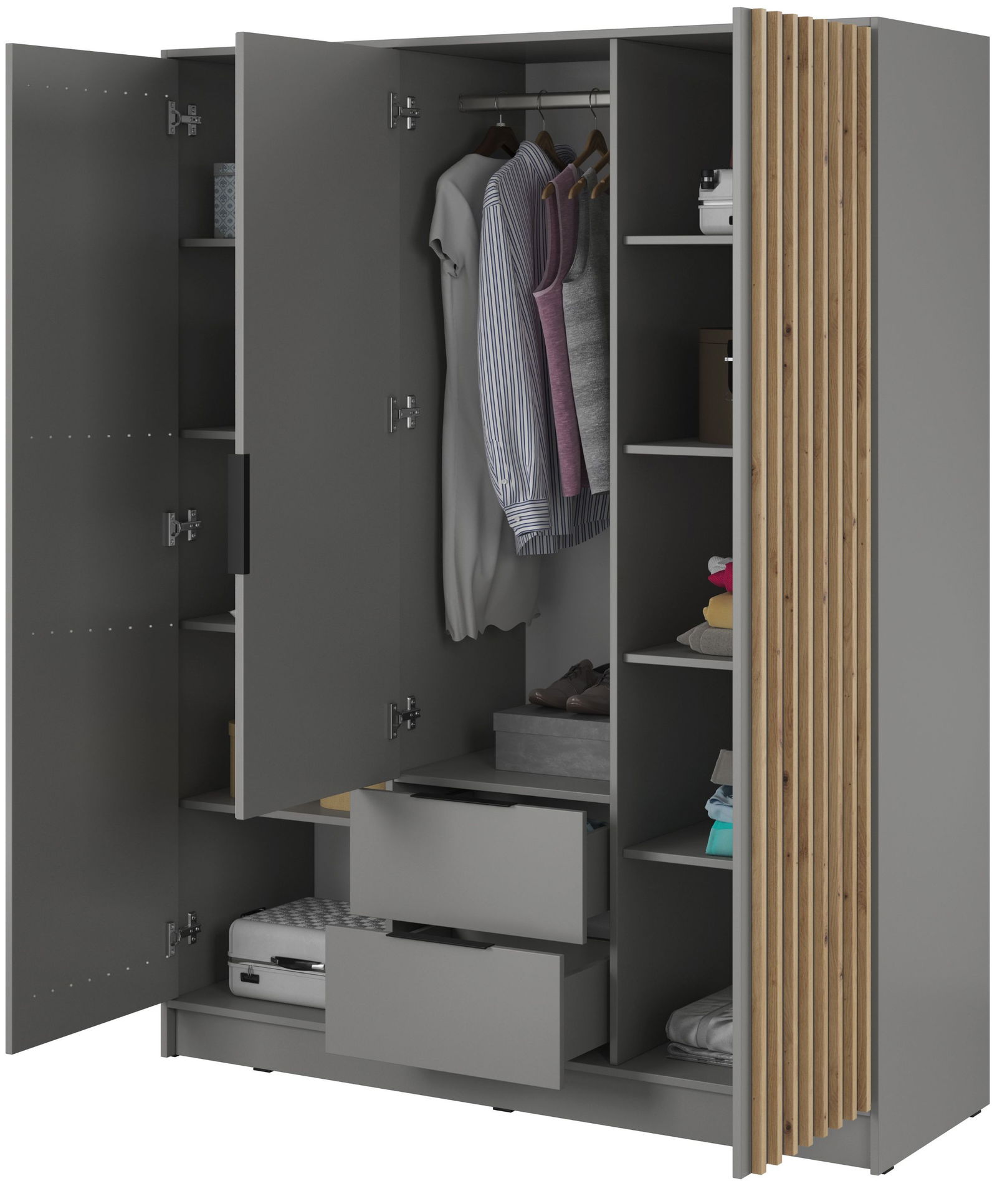 Ντουλάπα Nolan Τρίφυλλη με καθρέπτη 3