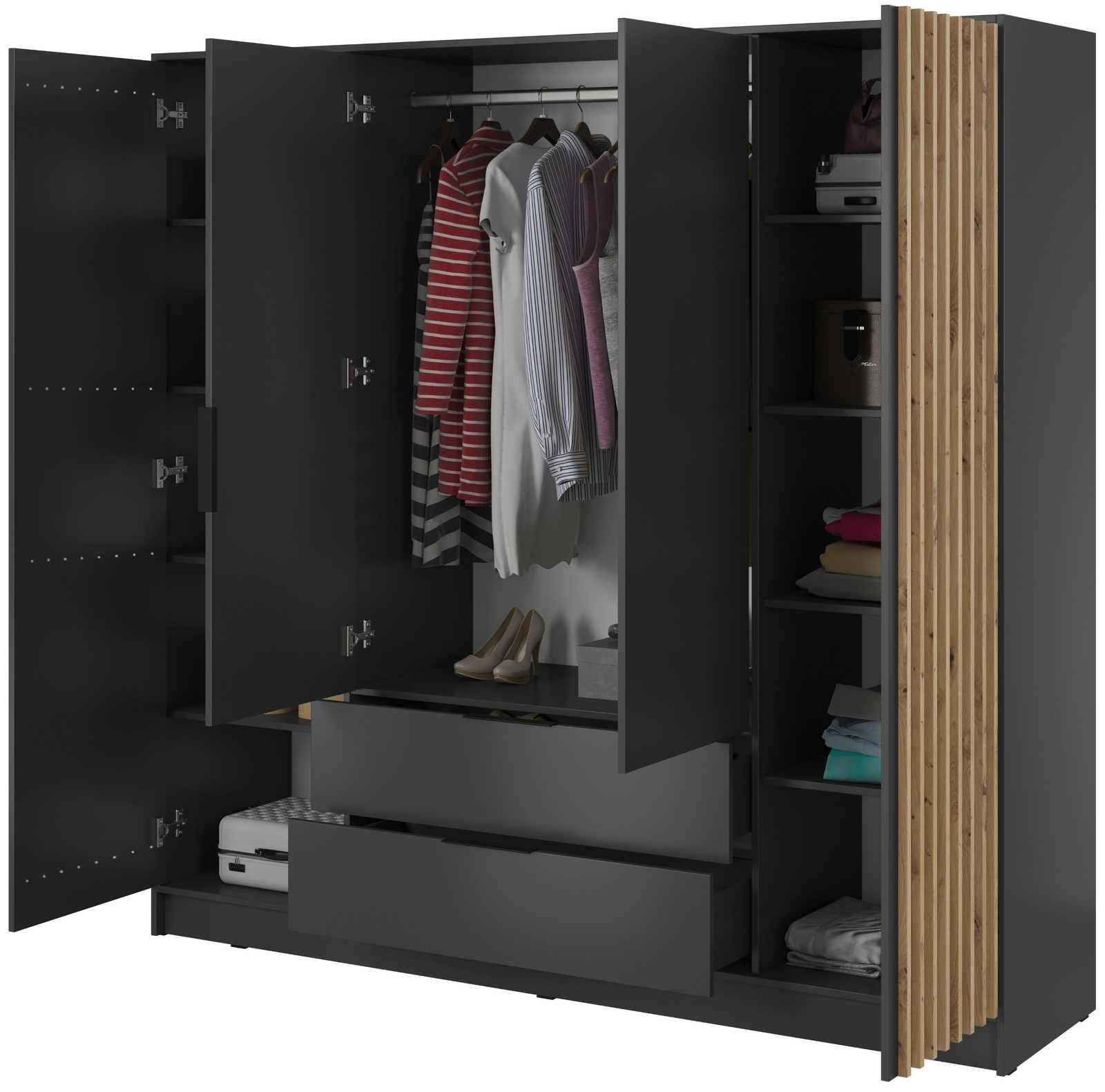 Ντουλάπα Nolan Τετράφυλλη με καθρέπτη 2