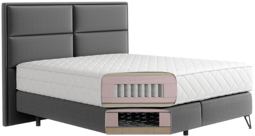 Επενδυμένο κρεβάτι Simon με στρώμα 4