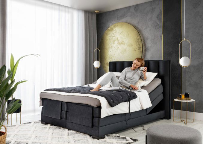 Επενδυμένο κρεβάτι Villard με στρώμα και ανώστρωμα 4