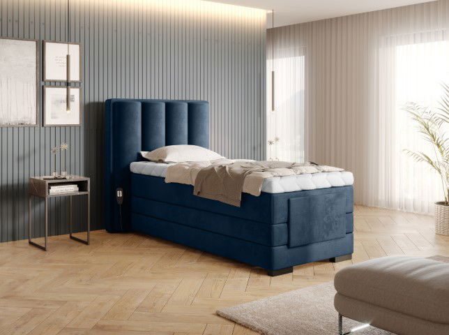 Επενδυμένο κρεβάτι Villard 90 με στρώμα και ανώστρωμα 3