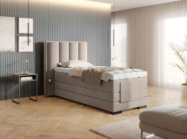 Επενδυμένο κρεβάτι Villard 90 με στρώμα και ανώστρωμα 5