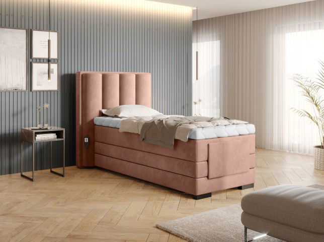 Επενδυμένο κρεβάτι Villard 90 με στρώμα και ανώστρωμα 6