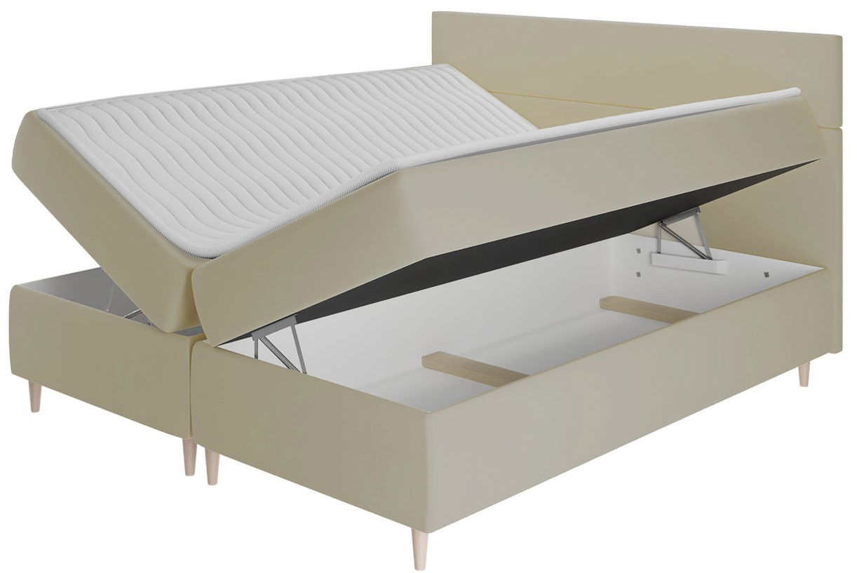 Επενδυμένο κρεβάτι Flo με στρώμα και ανώστρωμα 4