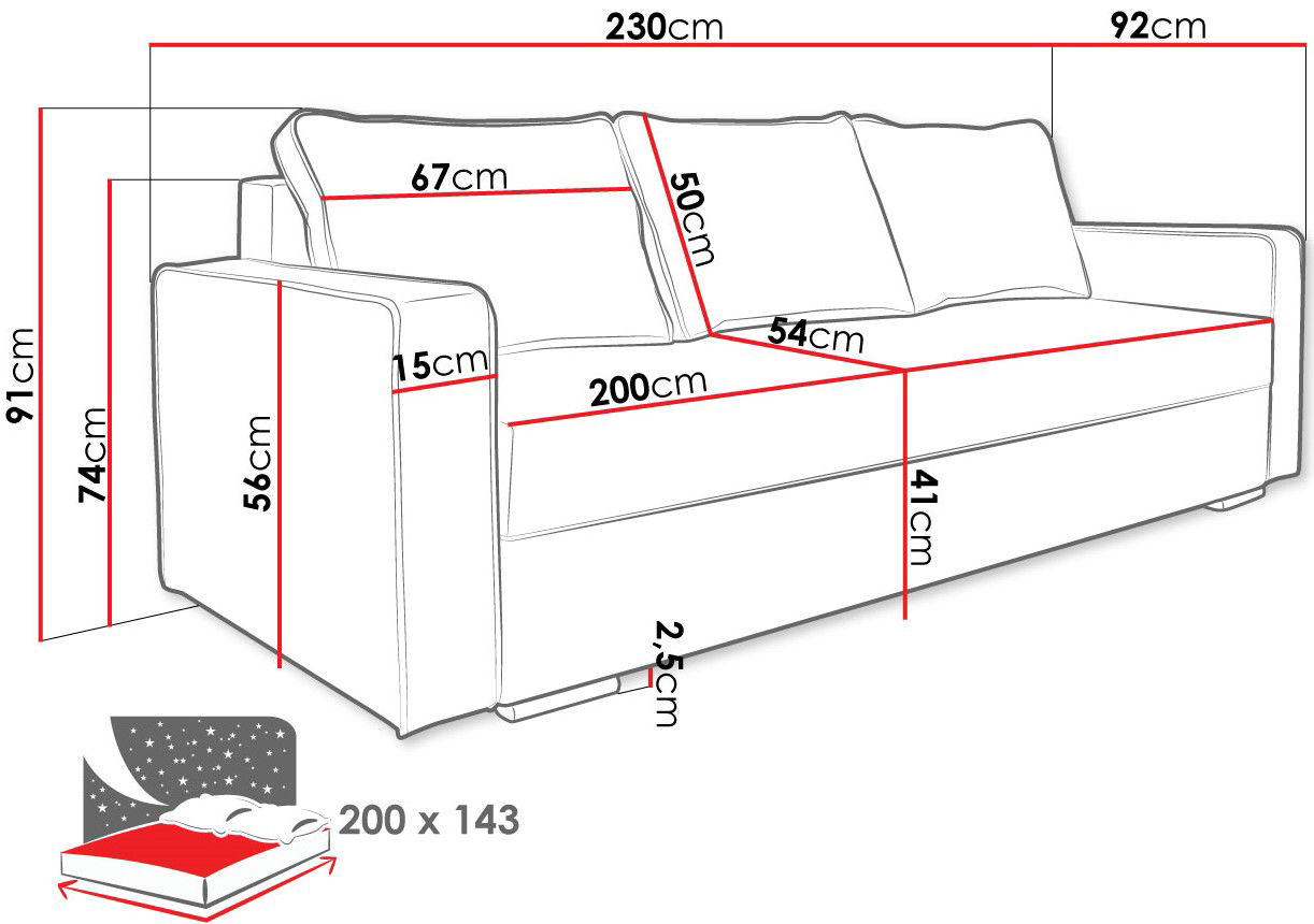 Καναπές-Κρεβάτι Beno 3