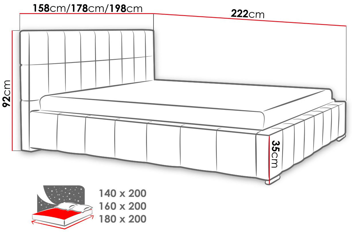 Επενδυμένο κρεβάτι Leo 3