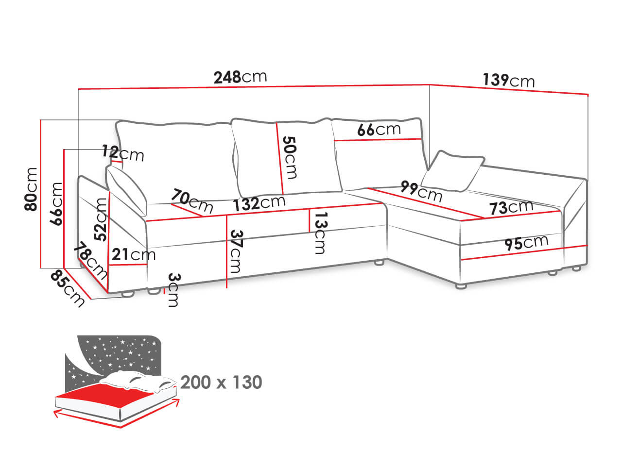 Γωνιακός καναπές Dante L 4