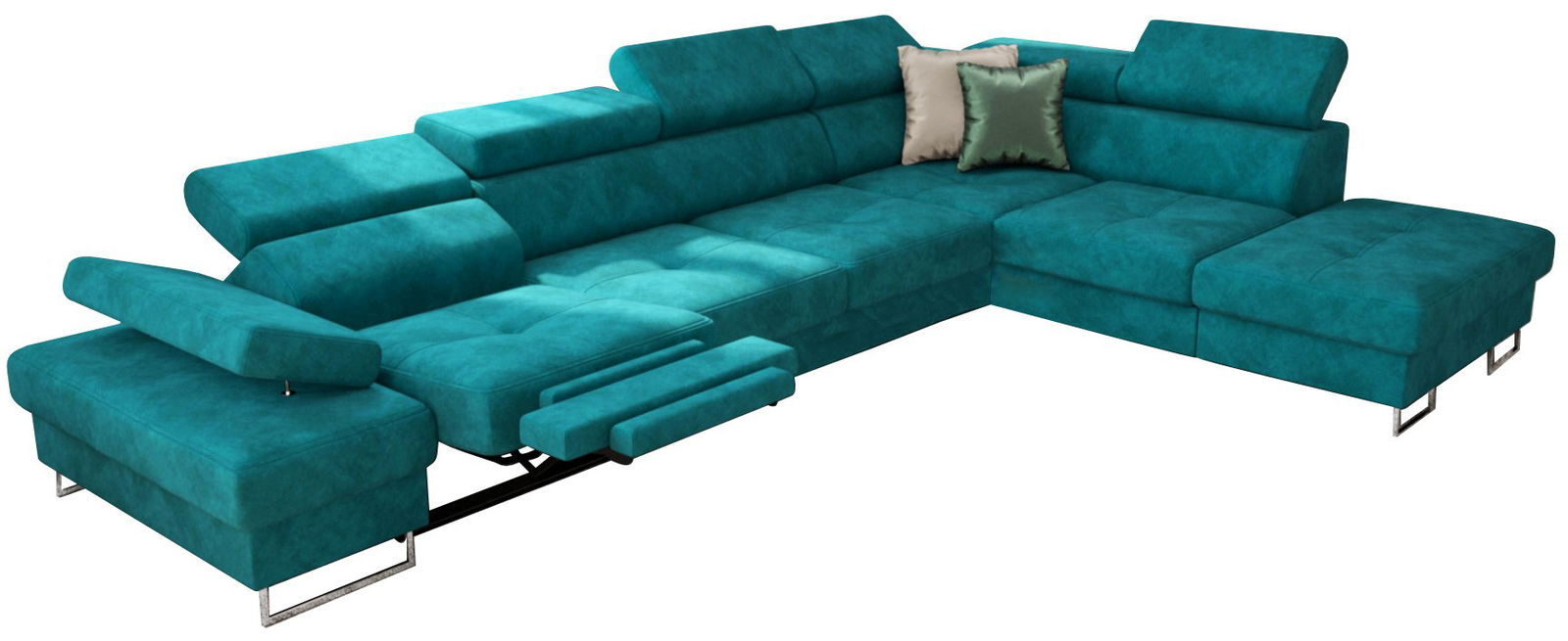 Γωνιακός καναπές Gelito Relax-Petrol-Δεξιά 1