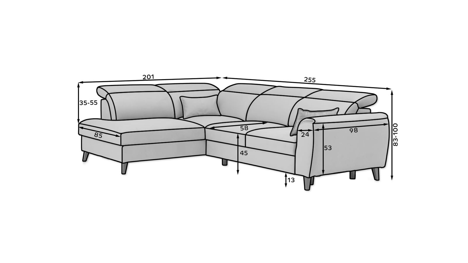 Γωνιακός καναπές Vuelta 3