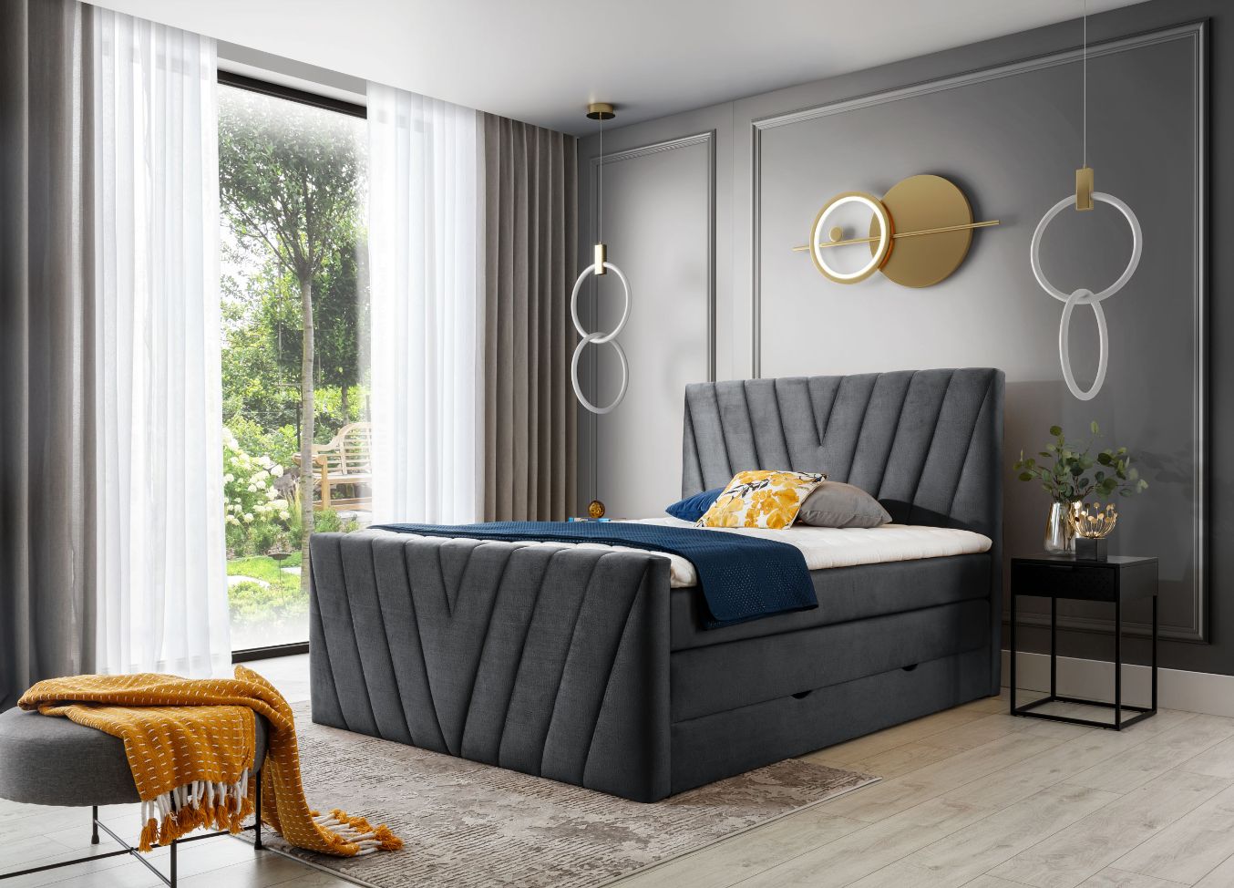 Επενδυμένο κρεβάτι Alba 2