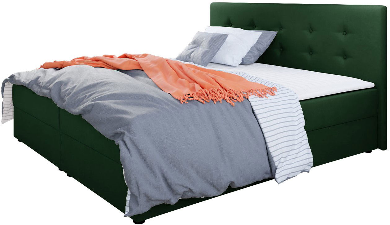 Επενδυμένο κρεβάτι Fado I με στρώμα και ανώστρωμα 1