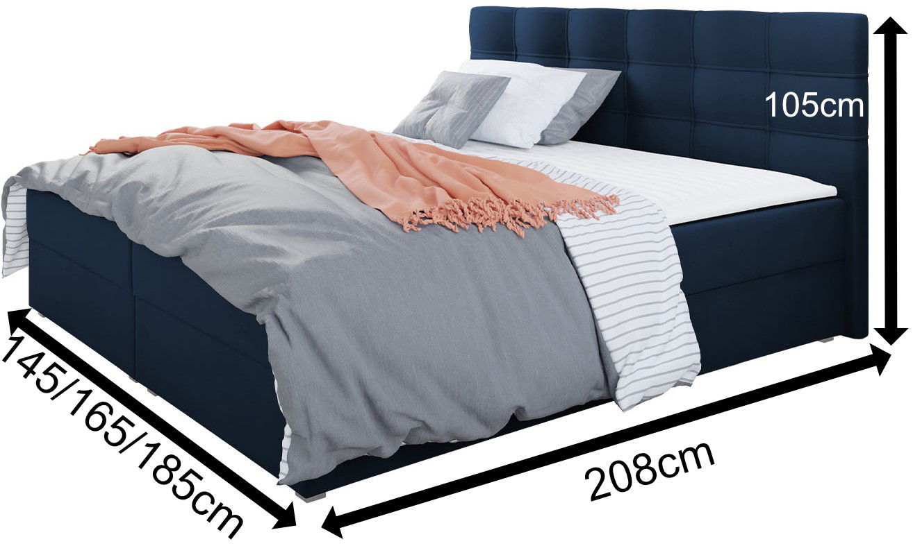 Επενδυμένο κρεβάτι Fado II με στρώμα και ανώστρωμα 4