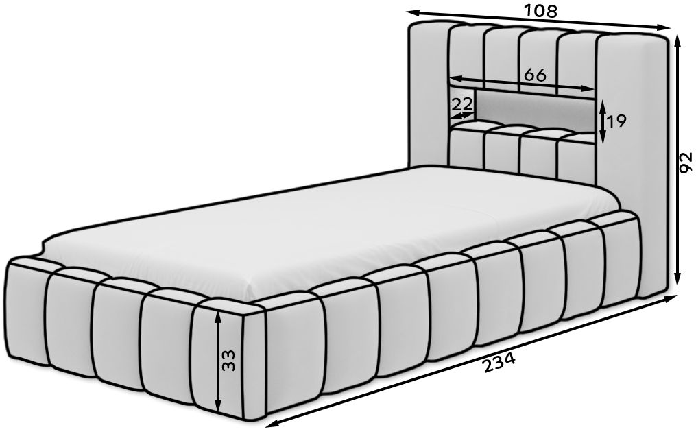 Επενδυμένο κρεβάτι Mercy mini 3