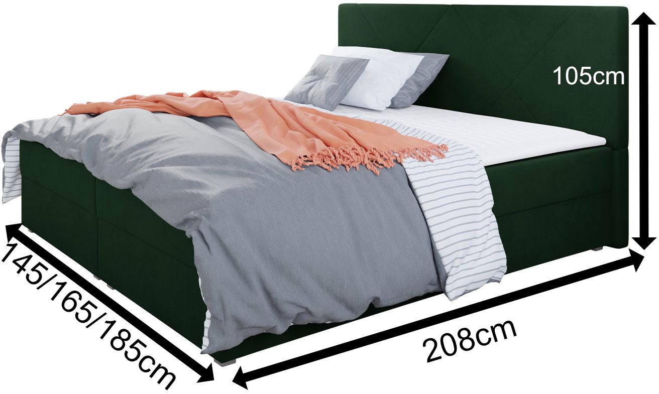 Επενδυμένο κρεβάτι Fado IV με στρώμα και ανώστρωμα 4