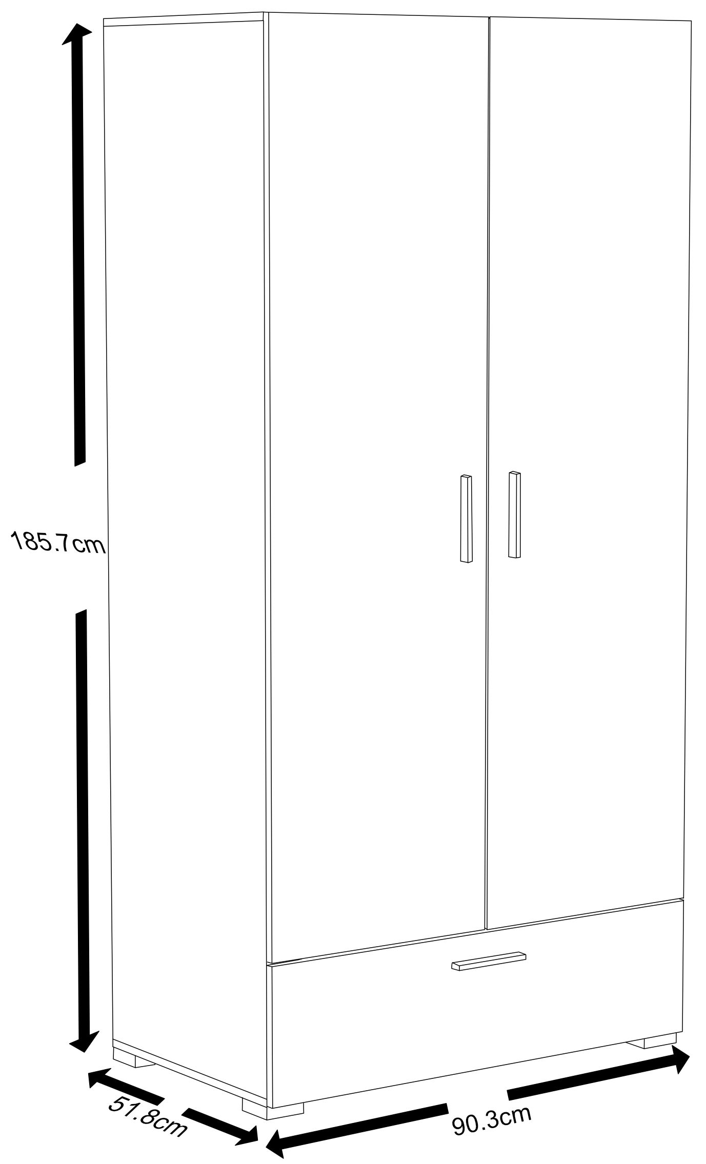 Ντουλάπα δίφυλλη Senna D 3