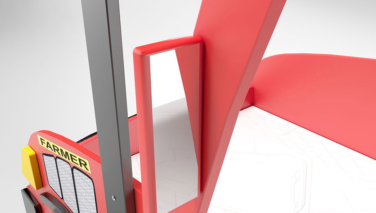 Κρεβάτι παιδικό Tractor-Kokkino 3