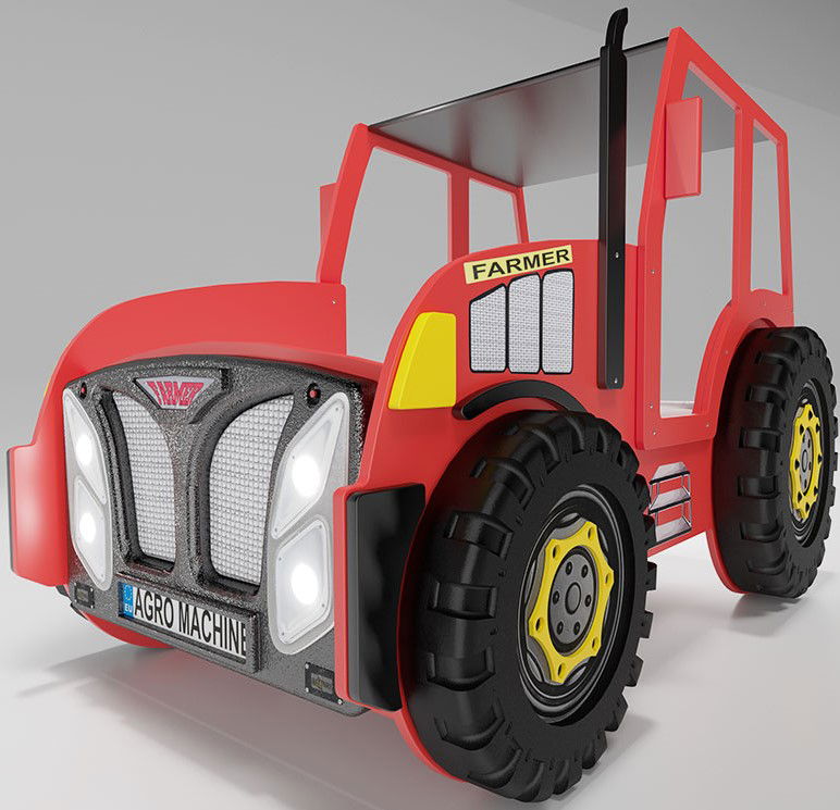 Κρεβάτι παιδικό Tractor-Kokkino 4