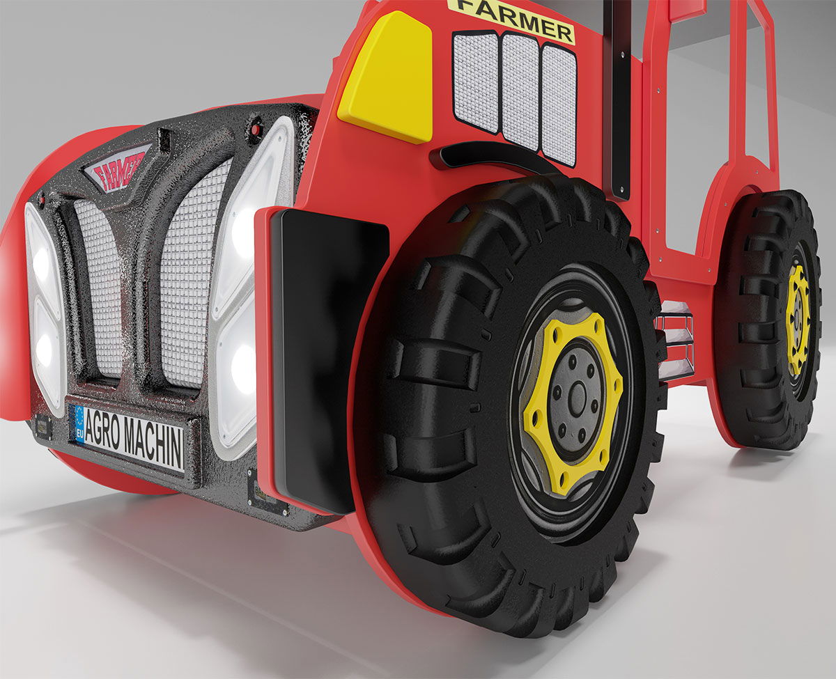 Κρεβάτι παιδικό Tractor-Kokkino 5