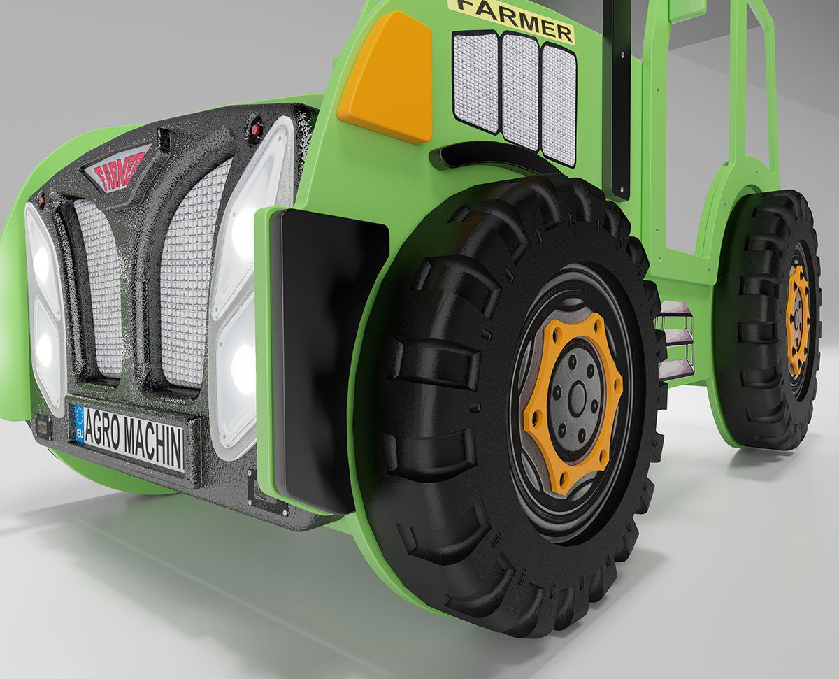 Κρεβάτι παιδικό Tractor-Prasino 5