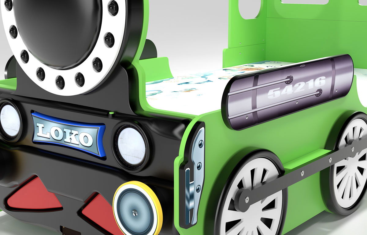 Κρεβάτι παιδικό Lokomotive-Prasino 4