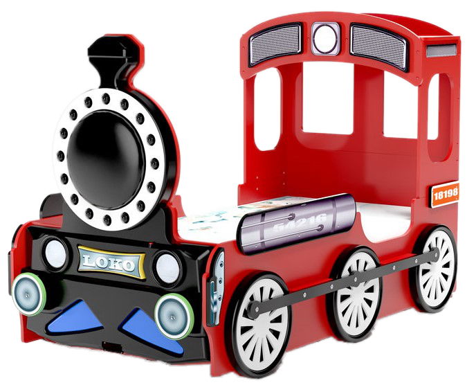 Κρεβάτι παιδικό Lokomotive-Kokkino 1