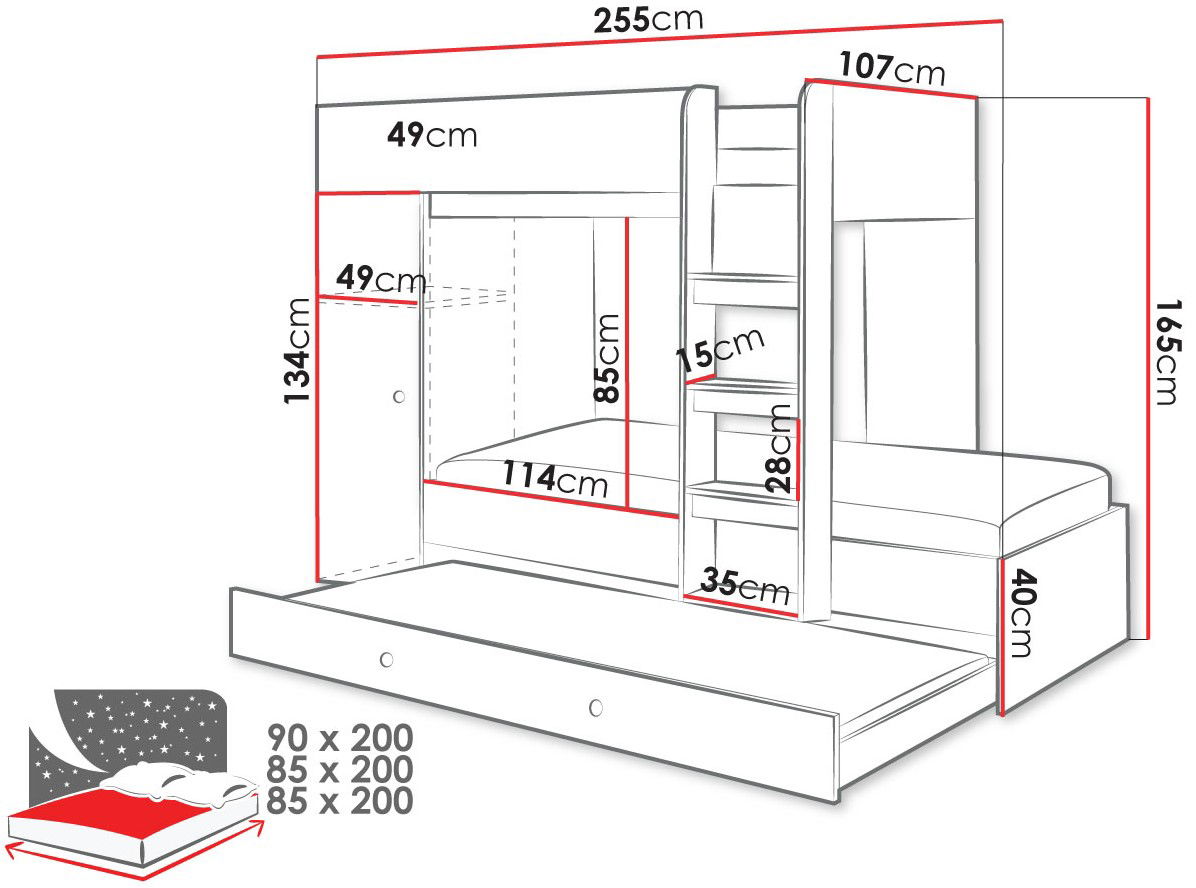 Πολυλειτουργικό κρεβάτι Smart II 4