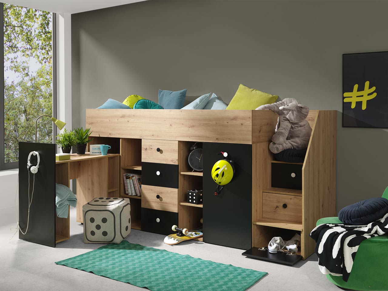 Πολυλειτουργικό κρεβάτι Smart III-Δεξιά-Mauro 2