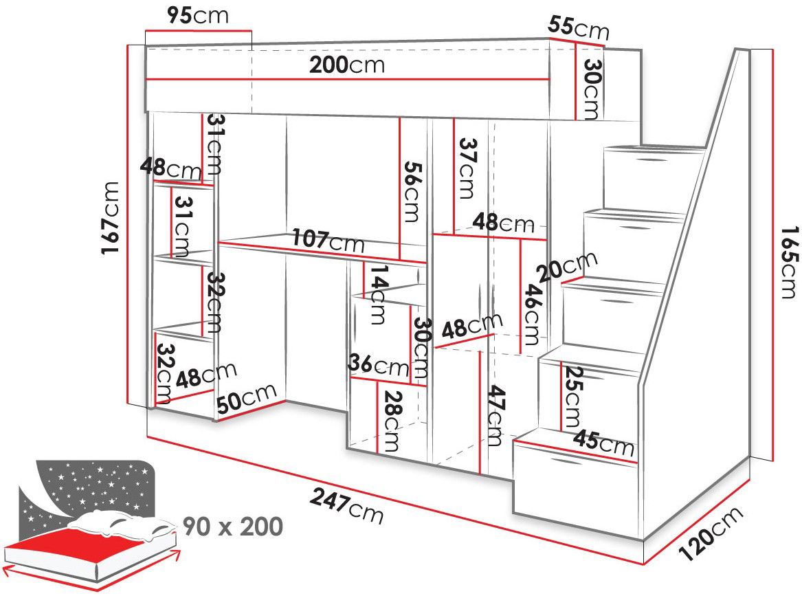Πολυλειτουργικό κρεβάτι Konkret XIV 5