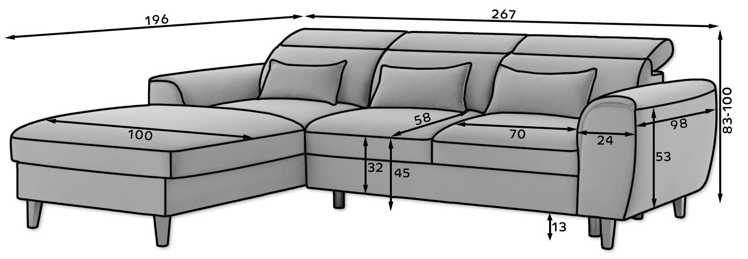 Γωνιακός καναπές Fornal 3