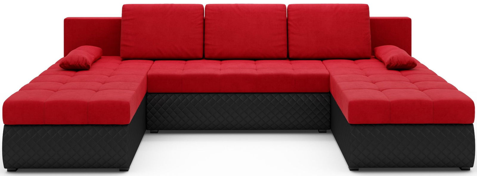 Γωνιακός καναπές Malaga-Kokkino-Mauro 1