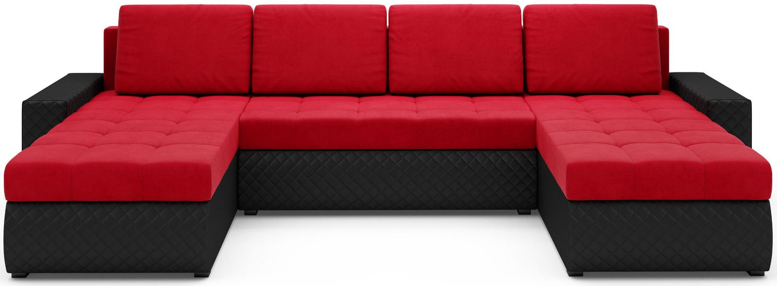 Γωνιακός καναπές Malaga max-Kokkino-Mauro 1