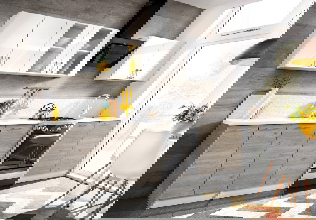 Σύνθεση κουζίνας Eco 2.8-Fusiko skouro-Leuko Gualistero 2