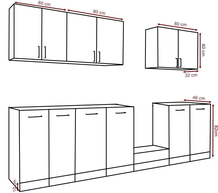 Σύνθεση κουζίνας Eco 2.8-Gkri Gualistero 3