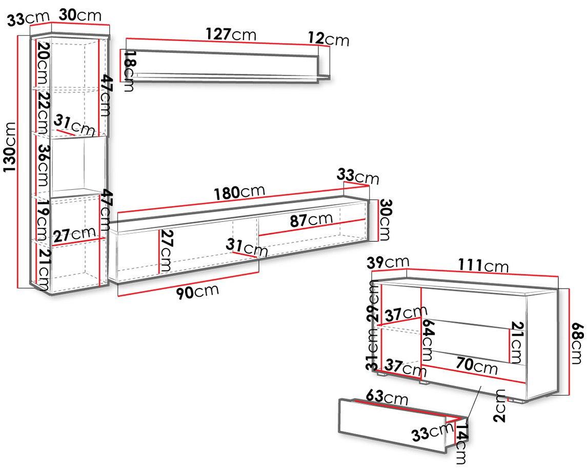 Σύνθεση σαλονιού Paris Plus 3