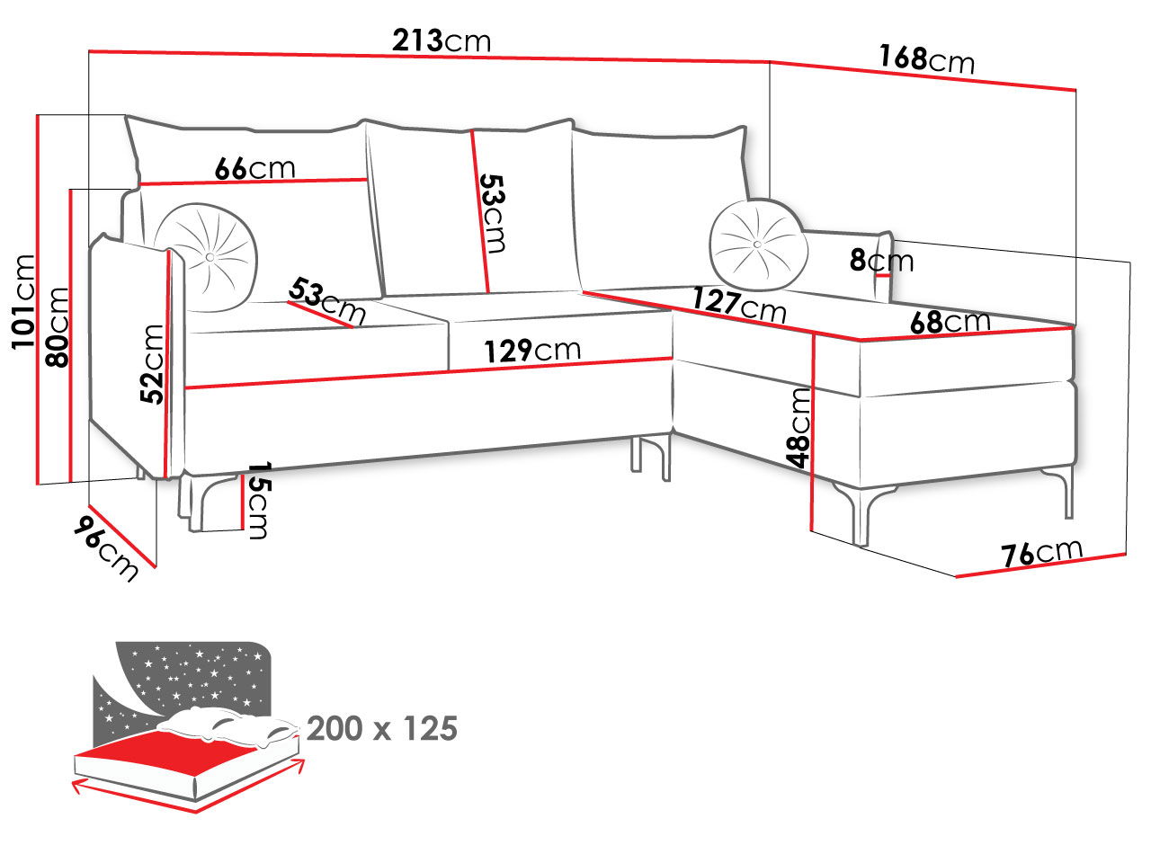 Γωνιακός καναπές Leon L 3