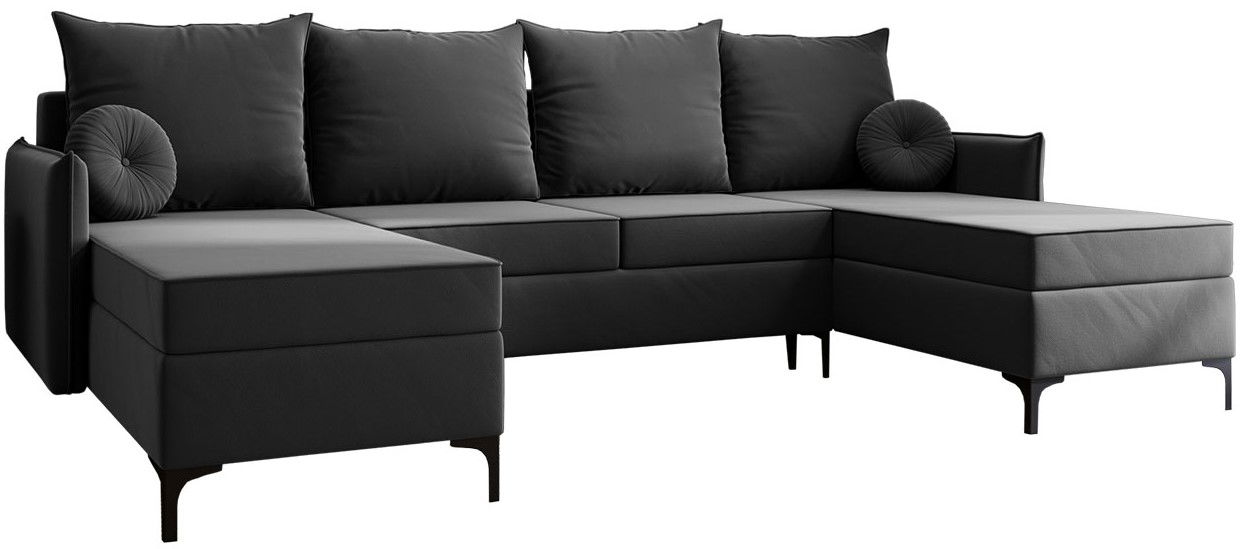 Γωνιακός καναπές Leon U-Gkri Skouro 1