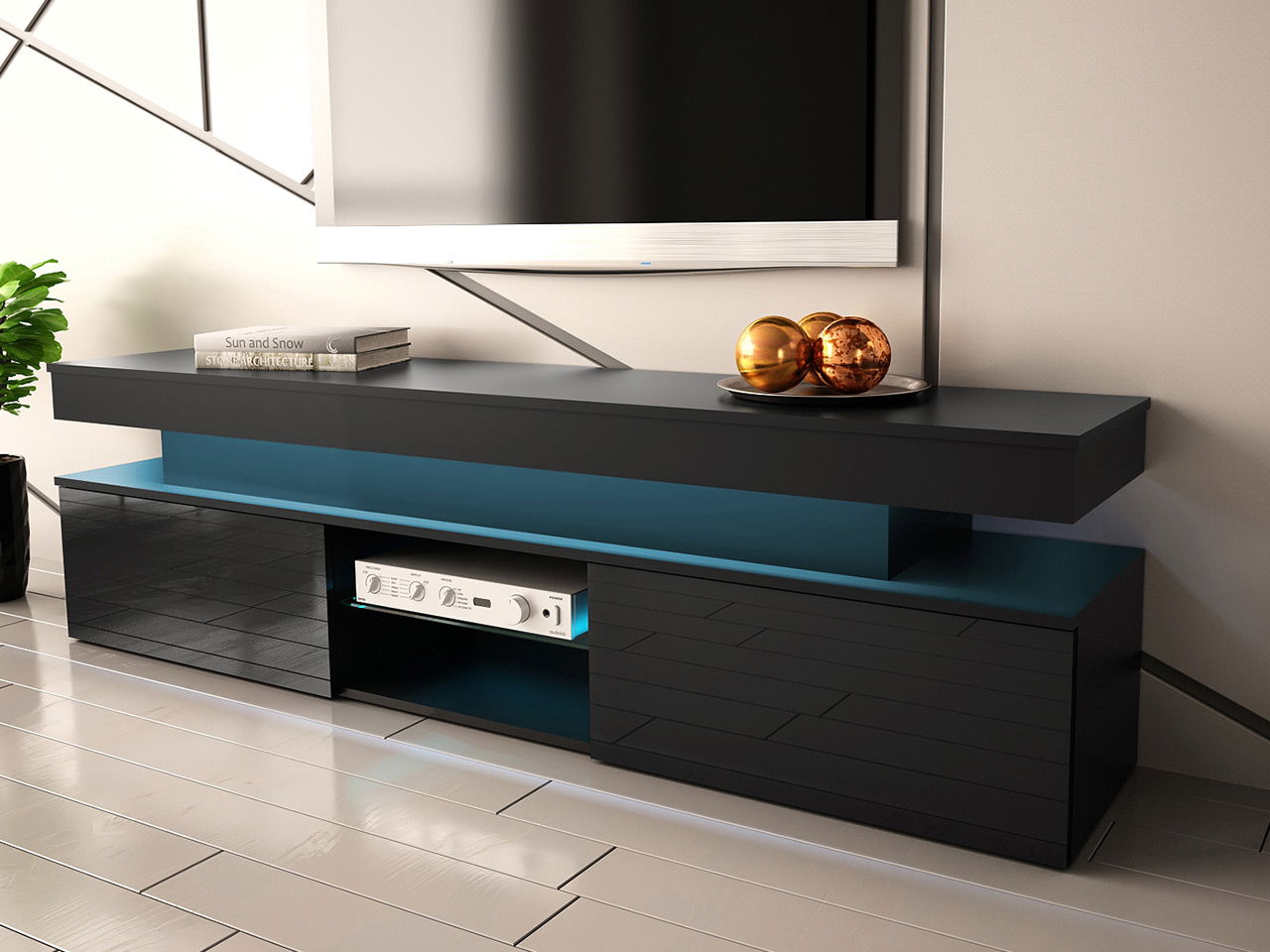 Έπιπλο τηλεόρασης Glossa 2D 190 με LED 3