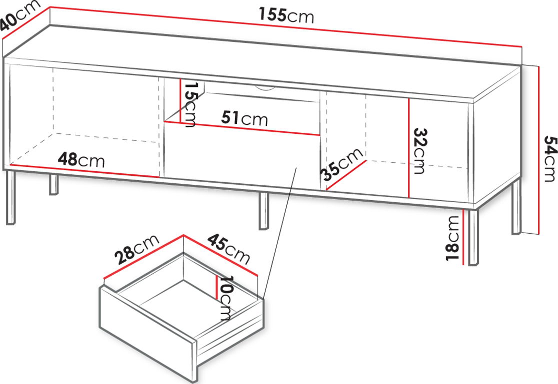 Έπιπλο τηλεόρασης Debora 155 3