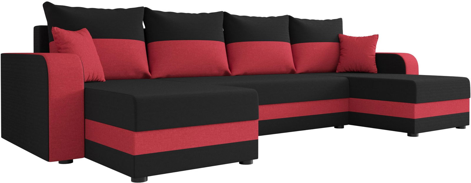 Γωνιακός καναπές Dennis U-Mauro-kokkino 1