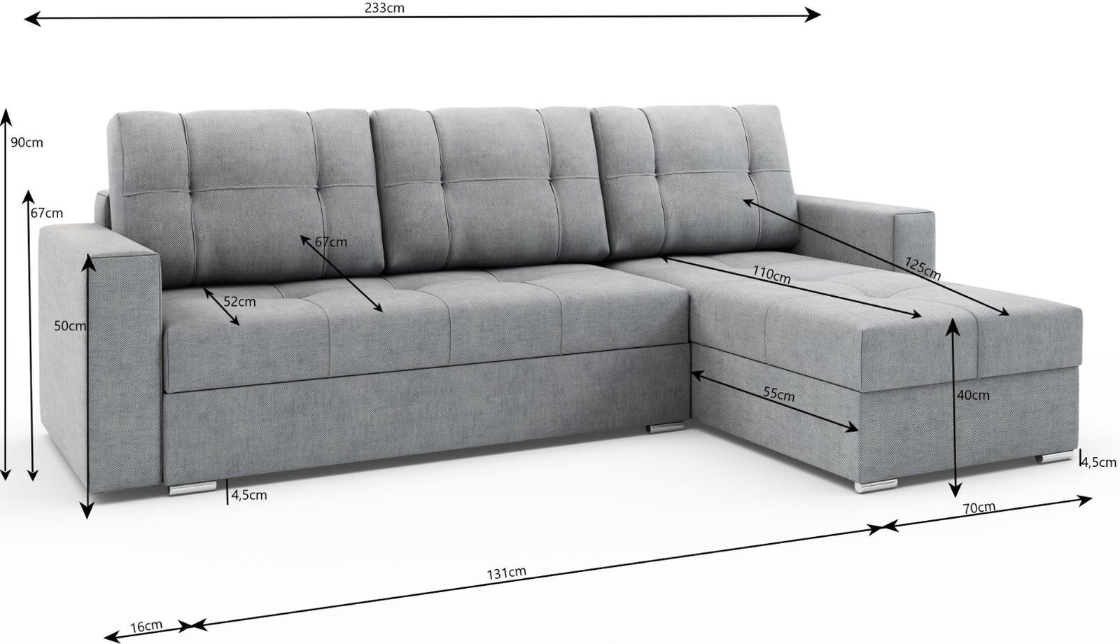 Γωνιακός καναπές Diam 3